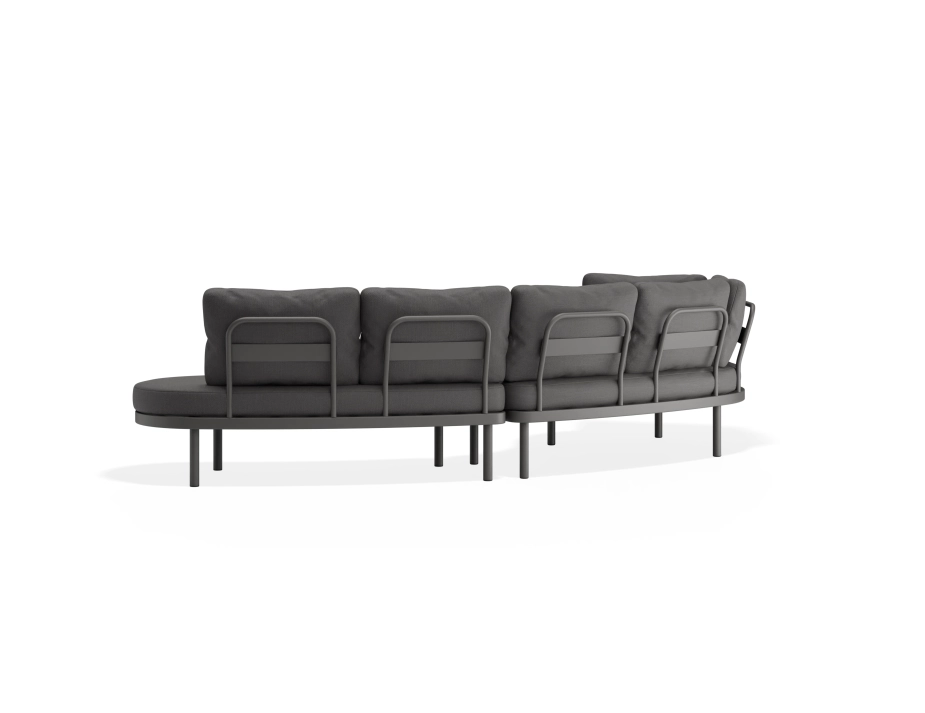 Aluna Outdoorsofa Configa Flipped Charcoal Darkgrey