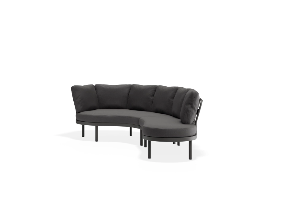 Aluna Outdoorsofa Configa Flipped Charcoal Darkgrey