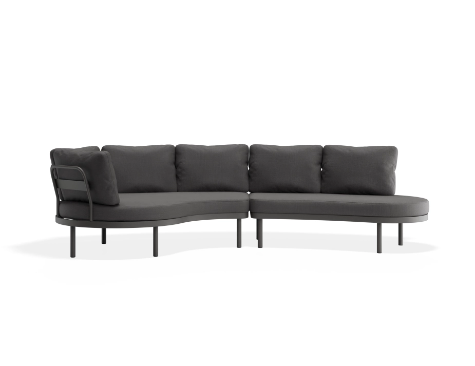 Aluna Outdoorsofa Configa Flipped Charcoal Darkgrey
