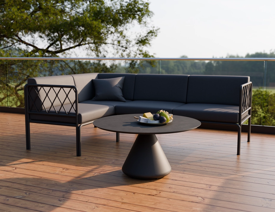 Kora Coffeetable 90cm Charcoal Basalt