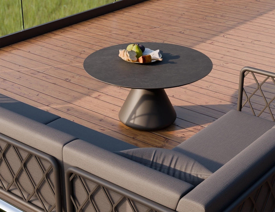 Kora Coffeetable 90cm Charcoal Basalt