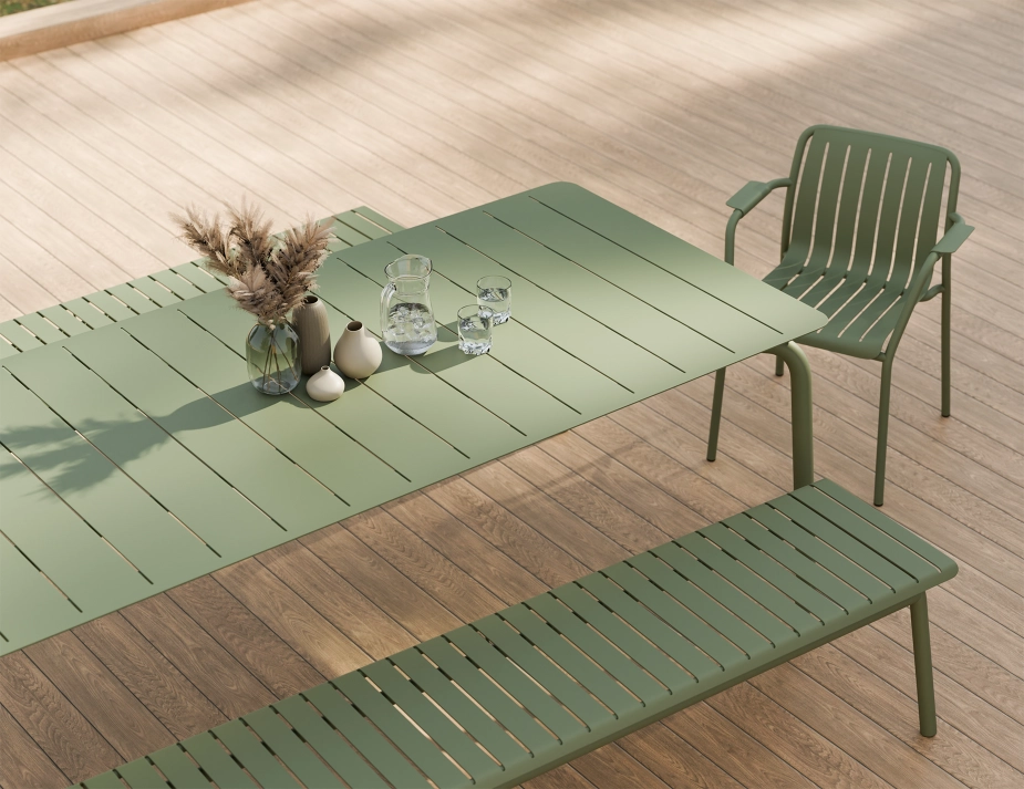 Roku Diningtable 240 Bench Green Residential