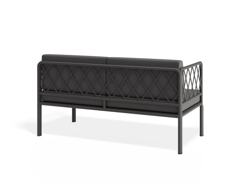 Sevillev2 2seater Charcoalframe Darkgreycushion