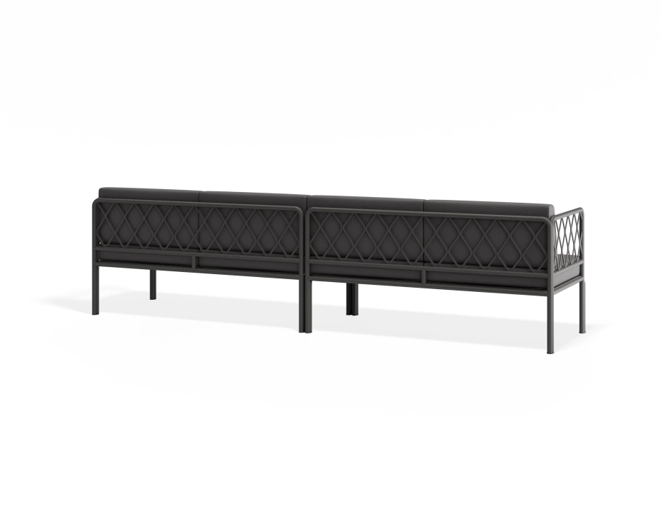 Sevillev2 4seater Charcoalframe Darkgreycushion