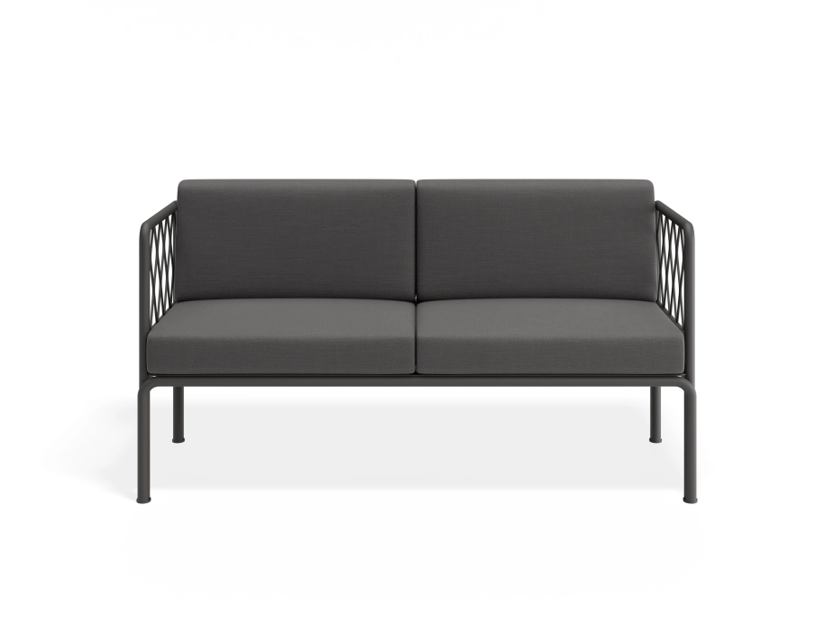 Sevillev2 2seater Charcoalframe Darkgreycushion