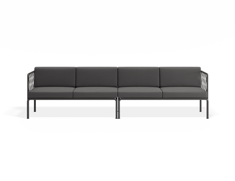 Sevillev2 4seater Charcoalframe Darkgreycushion