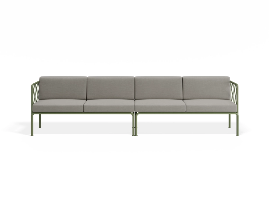 Sevillev2 4seater Greenframe Lightgreycushion