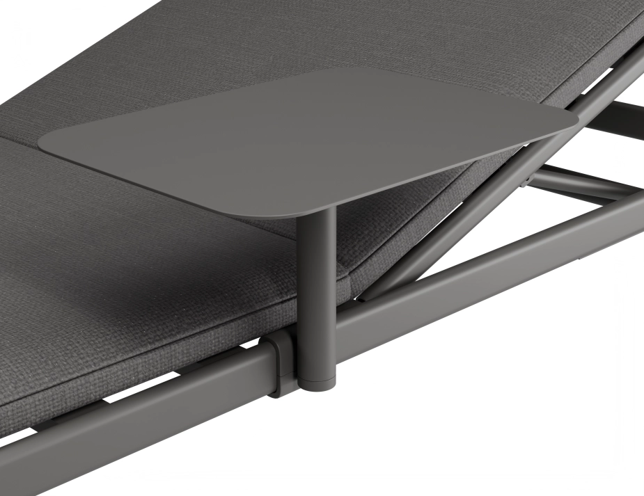 Verano Sunlounge Sidetable Charcoalframe Darkgreyfabric
