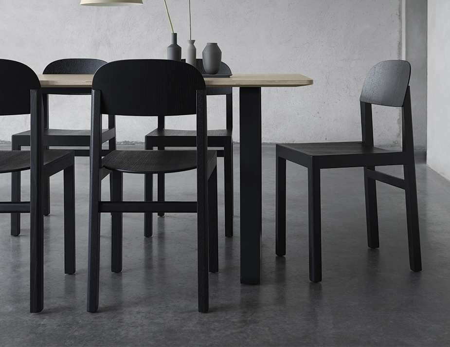 70 70 Base 0023 Workshop Chair Black 70 70 Oak Ambit O25 Beige Green Balance Vase
