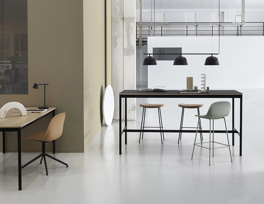 Ambit Rail Muuto 0002 Base High Table Oak Black Ambit Rail