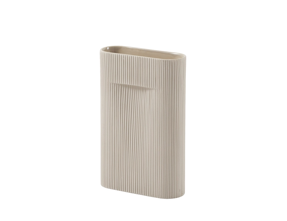 Ridge Vase Beige Medium
