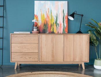 Copenhagen Solid European Oak 165cm Sideboard Buffet by Bent Design image