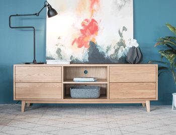 Copenhagen 180cm Solid European Oak TV Cabinet by Bent Design image