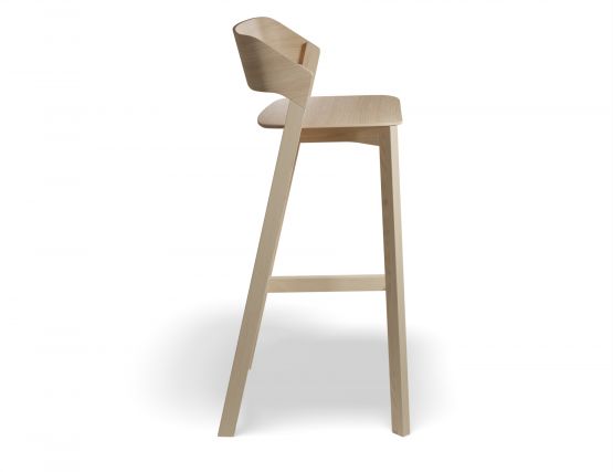 Merano Natural Oak Barstool Side