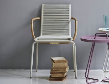 White SIDD Armchair by Foersom & Hiort-Lorenzen for Cane-line image