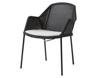 Black Breeze Outdoor Stackable Dining Chair With Seat Cushion by Strand & hvass For Cane-line image