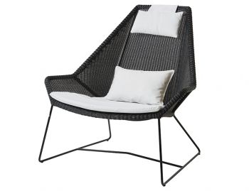 Black Breeze Outdoor Highback Chair With 3 Piece Cushion Set by Strand & hvass For Cane-line image