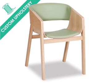 Merano Natural Oak Armchair with Custom Upholstery by Alex Gufler for TON image