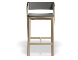 Merano Natural Oak Counterstool Black Pad Front