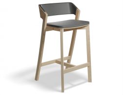 Merano Natural Oak Counterstool Black Pad