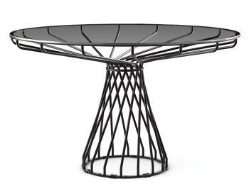 Velletri Black 120cm Smoke Glass Indoor Outdoor Dining Table by Glid Studio for Huset image
