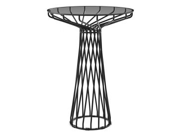 Velletri Black 76cm Glass Indoor Outdoor High Bar Table by Glid Studio for Huset image