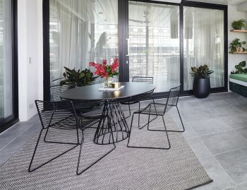 Velletri Black 120cm HPL Board Indoor Outdoor Dining Table by Glid Studio for Huset image