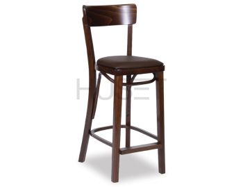 Walnut Francois Bentwood Bar Stool w Seat Pad by Micheal Thonet image