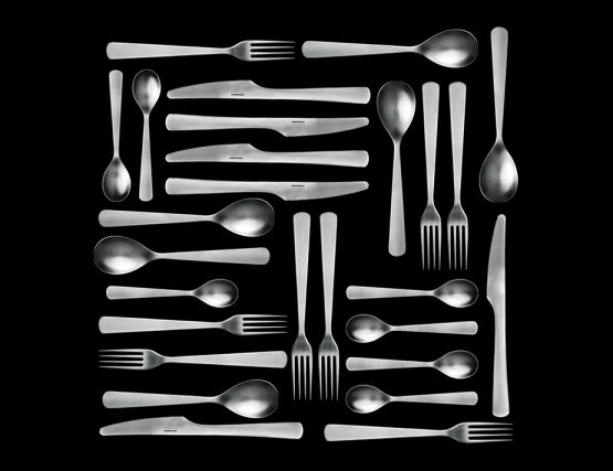 Cutlery Set On Black