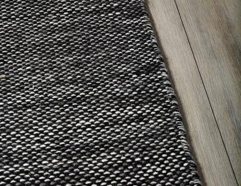 Subi Black Grey Flatweave Wool Rug  image