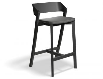 Merano Black Stained Beechwood Counter Stool with Black Pad by Alex Gufler for TON image