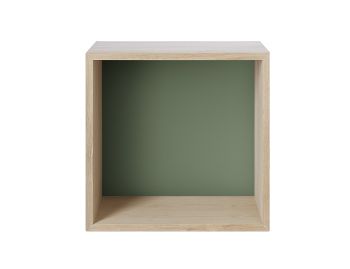 Stacked Shelf Medium Oak Dusty Green Backboard by JDS Architects for Muuto  image