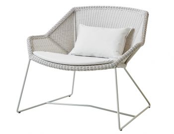 White Breeze Outdoor Lounge Chair With Seat & Back Scattter Cushion by Strand & hvass For Cane-line  image