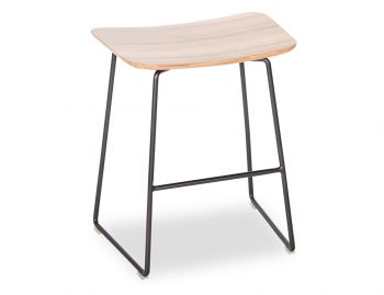 Winnie Low Stool Matte Black with Solid European Oak Seat by Glid Studio image