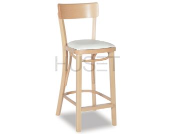 Natural Francois Bentwood Bar Stool w Seat Pad by Michael Thonet image