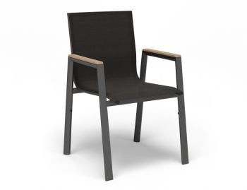 Vydel Outdoor Armchair Matt Charcoal Aluminium with Black Plexus Mesh by Bent Design image