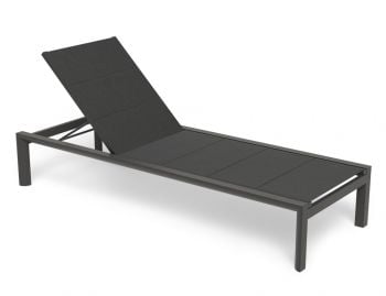 Alvor Sun Lounge Matt Charcoal aluminium with Dark Grey Plexus Mesh by Bent Design Studio image