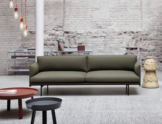 Outline Sofa Fabric Green Muuto