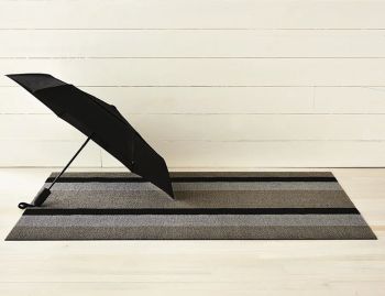 Shag Black and Sliver Bold In/Outdoor Floor Mat by Chilewich image