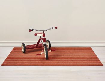 Shag Orange Skinny Stripe In/Outdoor Floor Mat by Chilewich image