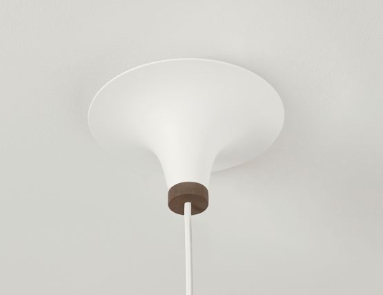 Acorn_0002_Northern Lighting Acorn Pendant Light White With Walnut Canopy Detail