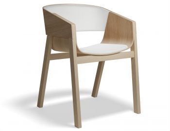 Merano Natural Oak Armchair w White Pad by Alex Gufler for TON image