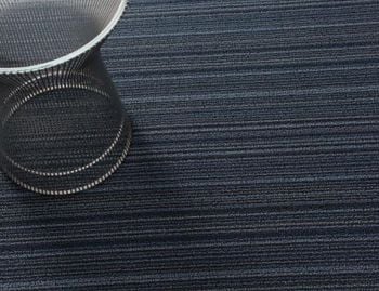 Shag Blue Skinny Stripe In/Outdoor Floor Mat by Chilewich image