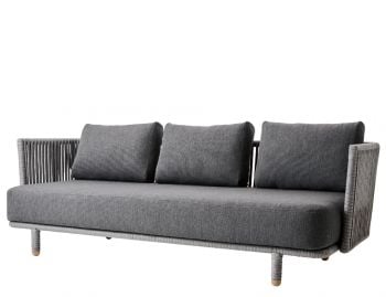 Moments Grey 3 Seat Outdoor Sofa by Foersom & Hiort-Lorenzen For Cane-line image