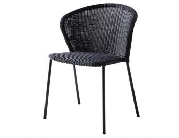 Black Lean Outdoor Stackable Dining Chair No Seat Cushion by Welling & Ludvik For Cane-line image