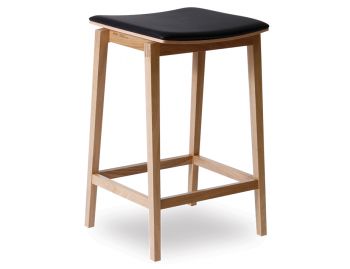 Stockholm Stool Natural Legs With Black Stain Seat By Mads Johansen For Ton