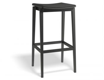 Stockholm Stool Black Stained Beechwood with Black Pad by Mads Johansen for TON image