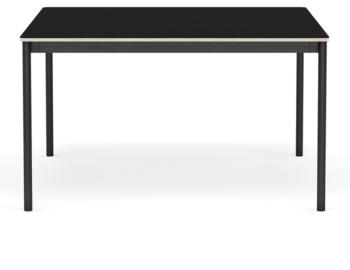 Base Table in Black Laminate with Plywood Edge and Black Legs by Muuto image
