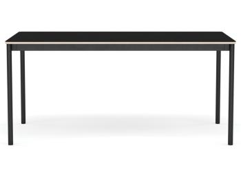 Base Table in Black Laminate with Plywood Edge and Black Legs by Muuto image