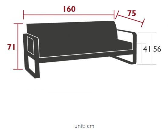 Bellevie 2 Seat Sofa Measurements